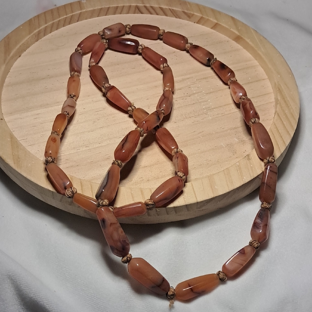 VTG African Carnelian Agate Necklace